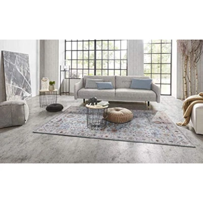 Abbildung von Nouristan Asmar Teppich Wohnzimmerteppich Orient Touch Detailiertes Muster Florales Kurflor Flachgewebe für Esszimmer, Wohnzimmer, Schlafzimmer Blau, 160x230cm
