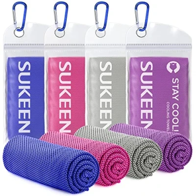 Abbildung von Sukeen [4 Pack Cooling Towel (40&quot;x12&quot;),Ice Towel,Soft Breathable Chilly Towel,Microfiber for Yoga,Sport,Running,Gym,Workout,Camping,Fitness,Workout &amp; More Activities