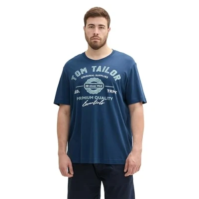 Abbildung von TOM Tailor PLUS MIT LOGO Tshirt print, Herren, Größe: 3XL, Nighttime blue