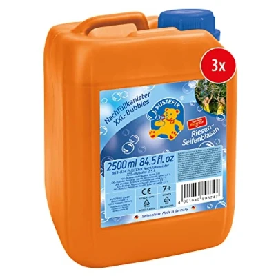 Abbildung von PUSTEFIX XXL Bubbles Nachfüllkanister I 3 x 2,5 l Seifenblasenwasser Made in Germany Riesen Seifenblasen für Hochzeit, Kindergeburtstag, Polterabend Spaß Kinder &amp; Erwachsene