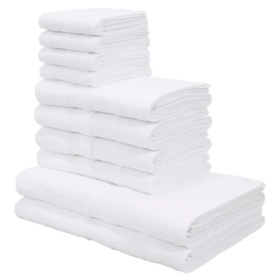 Abbildung von my home Handtuch Set Vanessa, Duschtücher, Handtücher, Gästetücher, Seiftücher, Walkfrottee (10 St), als und Serie, 100% Baumwolle, Bordüre, weich