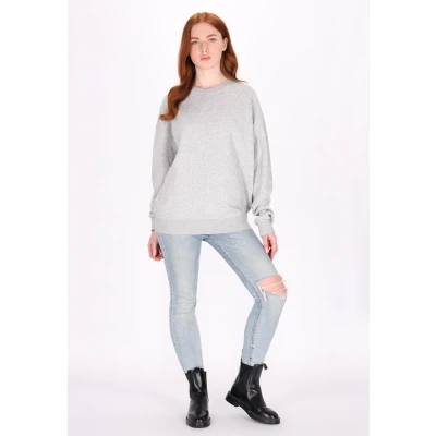 Abbildung von DREIMASTER Vintage Damen Sweatshirt XXL / Grau Melange 80% Recycled Cotton 20% Polyester