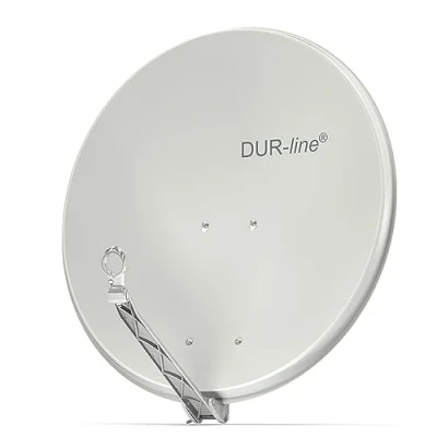 Abbildung von DUR line Select 75/80cm Hellgrau Satelliten Schüssel 3 x Test + Sat Spiegel