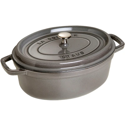 Abbildung von Staub Bräter Oval Cocotte Graphitgrau ø 29 cm / 4.2 Liter