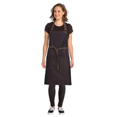 Abbildung von Chef Works Urban Wet Look Boulder Latzschürze schwarz und braun, 34&quot;(W) x 30&quot;(L) / 86.3(W)cm 76.2(L)cm