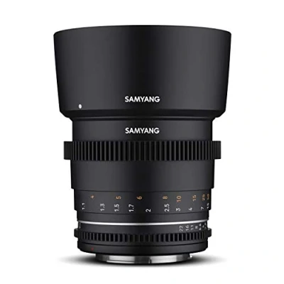 Abbildung von SAMYANG 23021 MF 85mm T1,5 VDSLR MK2 Sony E lichtstarkes Tele Cine und Video Objektiv für Mount, 85 mm Festbrennweite, Follow Focus Zahnkränze Vollformat APS C, 8K Auflösung