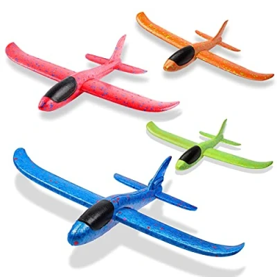 Abbildung von Segelflugzeug,4 Stück Styroporflieger,Manuelles werfen Flugzeug,Schaum Flugzeug Spielzeug,Kinder Schaum Segelflugzeug,Werfen Segelflugzeug,Modell Segelflugzeug,Sportarten Outdoor Spielzeug