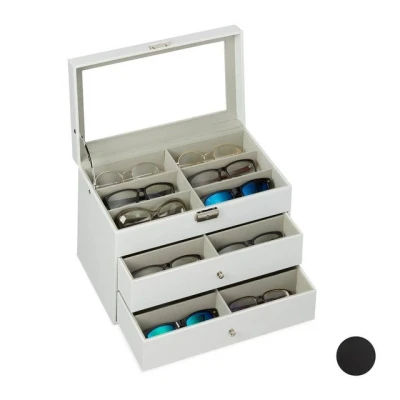 Abbildung von relaxdays Brille Brillenbox für 18 Brillen, Weiß