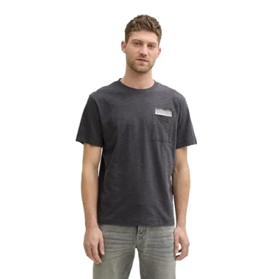 Abbildung von TOM TAILOR Basic Langarmshirt mit Henley Kragen, Sky Captain Blue Stripy Inject, XL