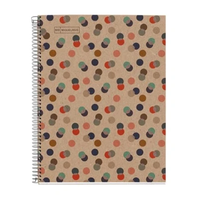 Abbildung von Miquelrius A4 Notizbuch, glatte Blätter, 80 g/m² Recyclingpapier, Blatt in einer Farbe, Recycling Spiralbindung, glattes Eco Confetti