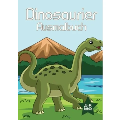 Abbildung von Dinosaurier Malbuch: Malvorlagen für Kinder von 4 8 Jahren: Dieses Malbuch enthält 25 spannende Bilder zum Ausmalen