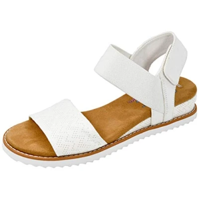 Abbildung von Skechers Damen Desert Kiss Stretch Viertelriemen Sandalen flach, Weiss/opulenter Garten, 6.5 Wide