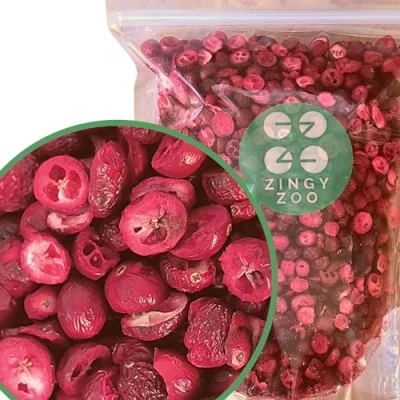 Abbildung von Gefriergetrocknet Preiselbeeren Ohne Zucker XL 250g Natürlich Ungezuckert Cranberries Gefriergetrocknete Früchte Wild Natural Freeze Dried Fruit ZingyZoo