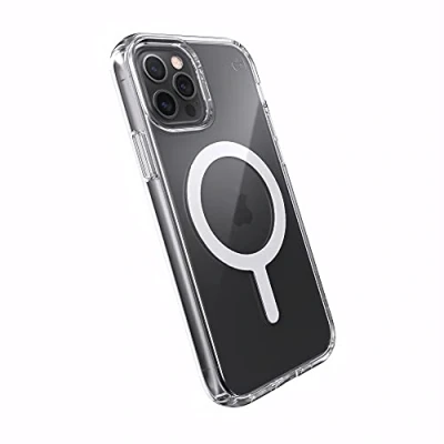 Abbildung von Speck iPhone 12 transparente Hülle Fallschutz passend für Pro &amp; Handys gebaut MagSafe Anti Vergilbung Fade mit zweilagigem schlankem Design 6,1 Zoll Perfect