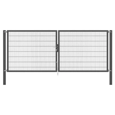Abbildung von Alberts 637262 Doppeltor Flexo Plus mit Zubehör verschiedene Breiten und Höhen Pfostenstärke 100 x mm anthrazit Breite 400 cm Höhe 160