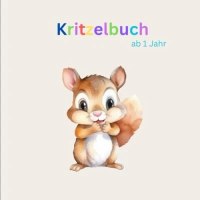 Abbildung von Kritzelbuch ab 1 Jahr: Einfaches Ausmalbuch mit 30 einfachen Motiven zum Ausmalen und Kritzeln