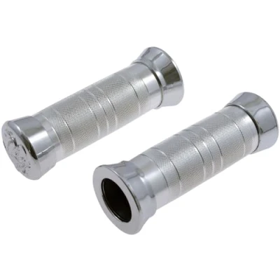 Abbildung von Lenkergriffe Alu silber für 1 Zoll Lenker, Alu/silber, Motorrad, Chopper