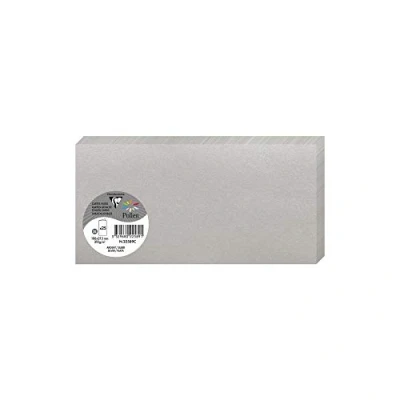Abbildung von Clairefontaine 22589C Packung mit 25 Karten Pollen Format DL (10,6x21,3cm), 210g, ideal für Ihre Einladungen und Korrespondenz, Silber, 1 Pack
