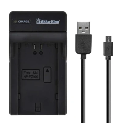 Abbildung von USB Akku Ladegerät kompatibel mit Sony NP FZ100