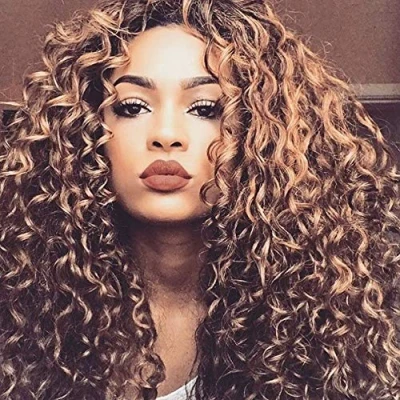 Abbildung von SAHAPA Lace Front Wig Human Hair Echte Haare Peruecke,Human Lange Wig, Brasilianische Echthaar Perücke Lockig für Frauen,Brown