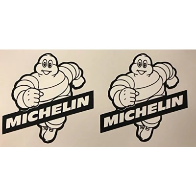 Abbildung von 24/7stickers #339/2x Michelin Aufkleber je 8,5x8,5cm Oldschool Retro Oldtimer Rennsport Auto Tuning Sponsoren Hot Rod USA V8