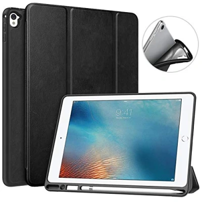 Abbildung von MoKo Hülle für iPad Pro 9.7 mit Apple Pencil Halter, Ultra Lightweight Schutzhülle Smart Case Stifthalter, Auto Schlaf/Wach Funktion Inch 2016 Tablet, Schwarz