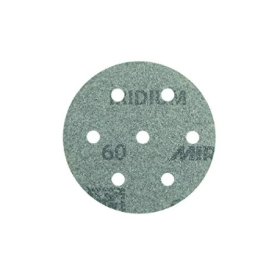 Abbildung von Mirka Iridium Premium Schleifpapier Ø 90mm Klett 7 Loch, Korn 60, 50 Stk / Zum Schleifen von Lack, Spachtel, Grundierung, Holz, Stahl, Mineralwerkstoffe, Kunststoff