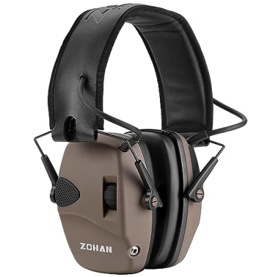 Abbildung von ZOHAN Braun Elektronische Ohrenschützer Jagd Schießen, 27dB SNR Lärmdämpfung für Jäger, Outdoor Enthusiasten und Industriearbeiter