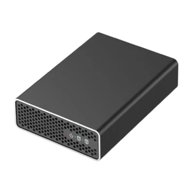 Abbildung von ineo 2 Fach RAID Case aus Aluminium, für 2x2,5 SATA SSD/HDD, USB 3.2 Gen2, extrem schnelle Datenübertragung, Modi: RAID0, RAID1