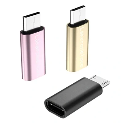 Abbildung von Adapter USB C to Micro 3 Pack, Type (Female) (Male) Supports Charging &amp; Sync for Samsung J6/J5/J4/J3/S7/S7 Edge/S6, Huawei Y7/Y6/P Smart/P8 Lite,LG G4,Power Bank