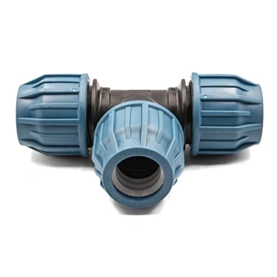 Abbildung von Polypropylen T Stück für PE Rohr 40 mm Klemmverbinder Trinkwasser, 16 Bar, Zert. DVGW/KIWA/WRAS
