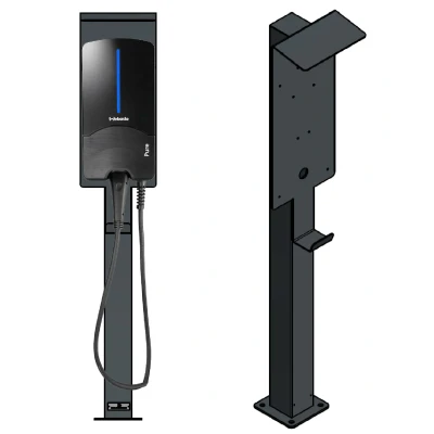 Abbildung von Ladesäule passend für Webasto Pure 2 Wallbox mit Dach Ständer Standfuß Stele Base