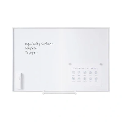 Abbildung von Bi Office magnetisches Whiteboard New Generation, Trocken Abwischbar, Mit Aluminiumrahmen, Magnettafel, Memoboard, Lackierte Stahloberfläche, 120 x 90 cm