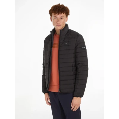 Abbildung von Calvin Klein Packable Crinkle Quilt Jacket Übergangsjacke, Herren, Größe: Small, Black