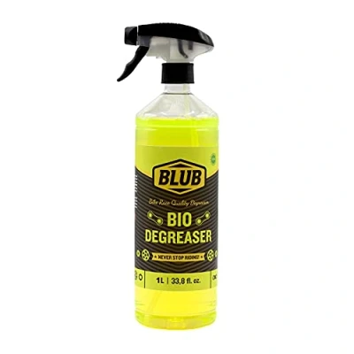 Abbildung von Blub Bio Neutral Fahrradketteentfetter 1L, abbaubarer Reiniger, es reinigt Motorradkette, MTB Fahrrad Reiniger Sprühdose, Kette und Fahrradgetriebe, Gelb