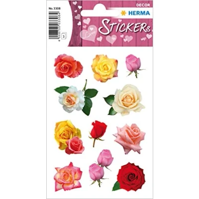 Abbildung von HERMA Etiketten Sticker DECOR &quot;Rosenblüten bunt&quot;