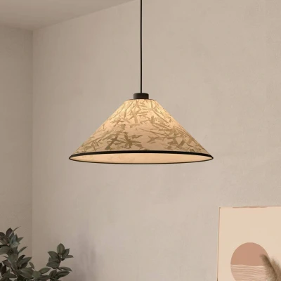Abbildung von Hängeleuchte Oxpark, Ø 42 cm, grün/weiß/schwarz, Stoff