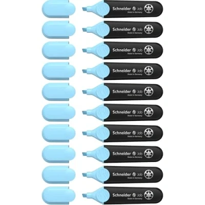 Abbildung von Schneider Job 150 Textmarker (aus recyceltem Kunststoff, ausgezeichnet mit Der blaue Engel) 10er Pack, himmelblau