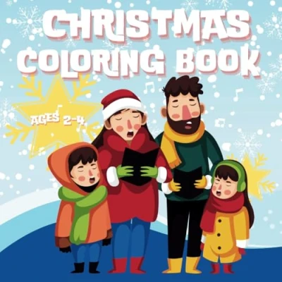 Abbildung von Christmas Coloring Book: Simple Easy Book For Kids Boys &amp; Girls Toddlers Preschool Kindergarten Activities