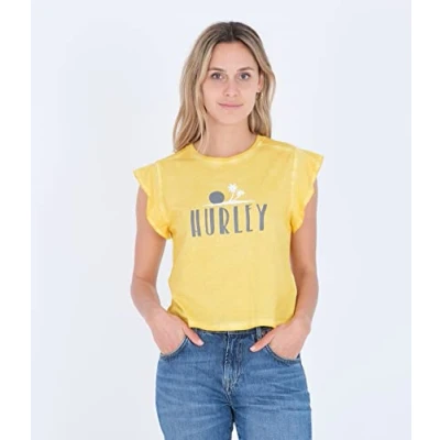 Abbildung von Hurley Damen Flutter Tee T Shirt, Sulphur, M