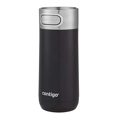 Abbildung von Contigo Luxe Autoseal Thermobecher, Edelstahl Reisebecher, Isolierflasche, auslaufsicherer Becher, spülmaschinenfest, Kaffeebecher mit Easy Clean Deckel BPA frei; Licorice, 360 ml, 1 Stück (1er Pack)