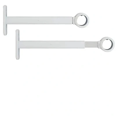 Abbildung von 2 ausziehbare und verstellbare Wandhalterungen für Gardinenstange, ø 20 mm, Länge 15 19,5 cm, Farbe weiß, (1 Set mit Stangenhalterungen)