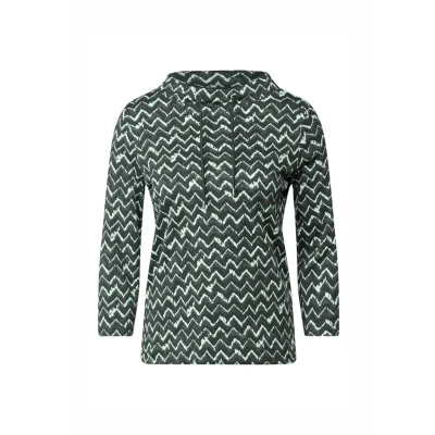 Abbildung von Cecil MIT Minimal Langarmshirt, Damen, Größe: XL, Grün