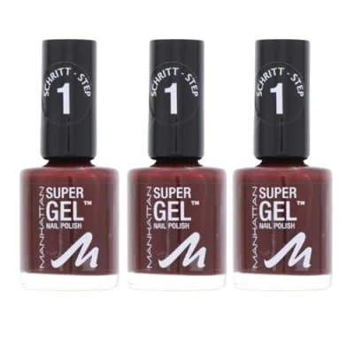 Abbildung von 3 x Manhattan Super Gel Nagellack 690 Moody Mahagony je 12ml Effekt