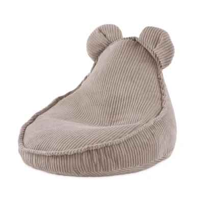 Abbildung von MISIOO Sitzsack Kinder Bean Bag Waschbar Premium Qualität Stabile und Weiche Konstruktion Cord Material 68x45 cm Perfekt für Kinderzimmer Beige