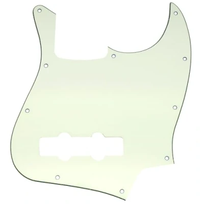 Abbildung von Musiclily 10 Löcher J Bass Pickguard JB Schlagbrett für Fender American/Mexican Standard Jazz Bass,3 lagig Elfenbein
