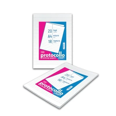 Abbildung von Protokoll Blatt Packung mit 20 linierten A4 Blättern, liniert 1R, 60gr Papier ohne Ränder