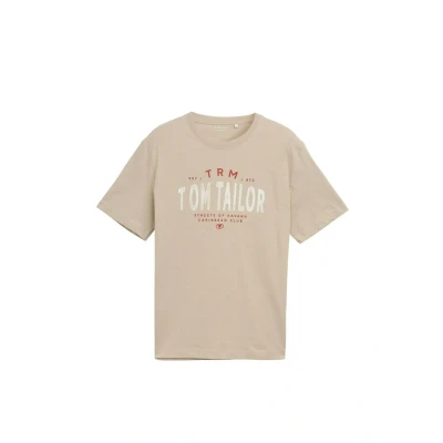 Abbildung von TOM Tailor Printed SLUB Tshirt print, Herren, Größe: 3XL, Cashew beige