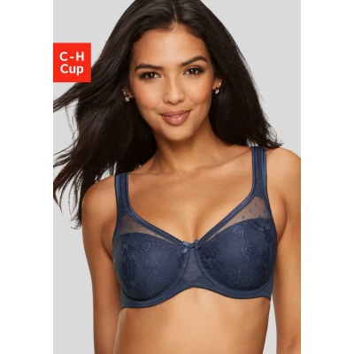 Abbildung von Lascana Minimizer BRA Bügel BH, Damen, Größe: 100D, Navy solid
