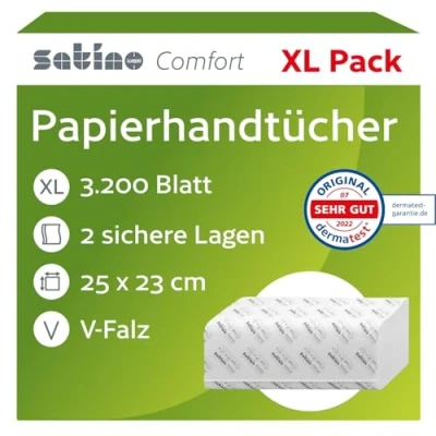 Abbildung von Satino by wepa Papierhandtücher comfort Zick Zack Falzung 2 lagig 3.200 Tücher